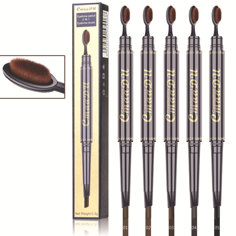 CmaaDu Toothbrush head eyebrow pencil pigment multi functional waterproof double ended eyebrow - Korvel
