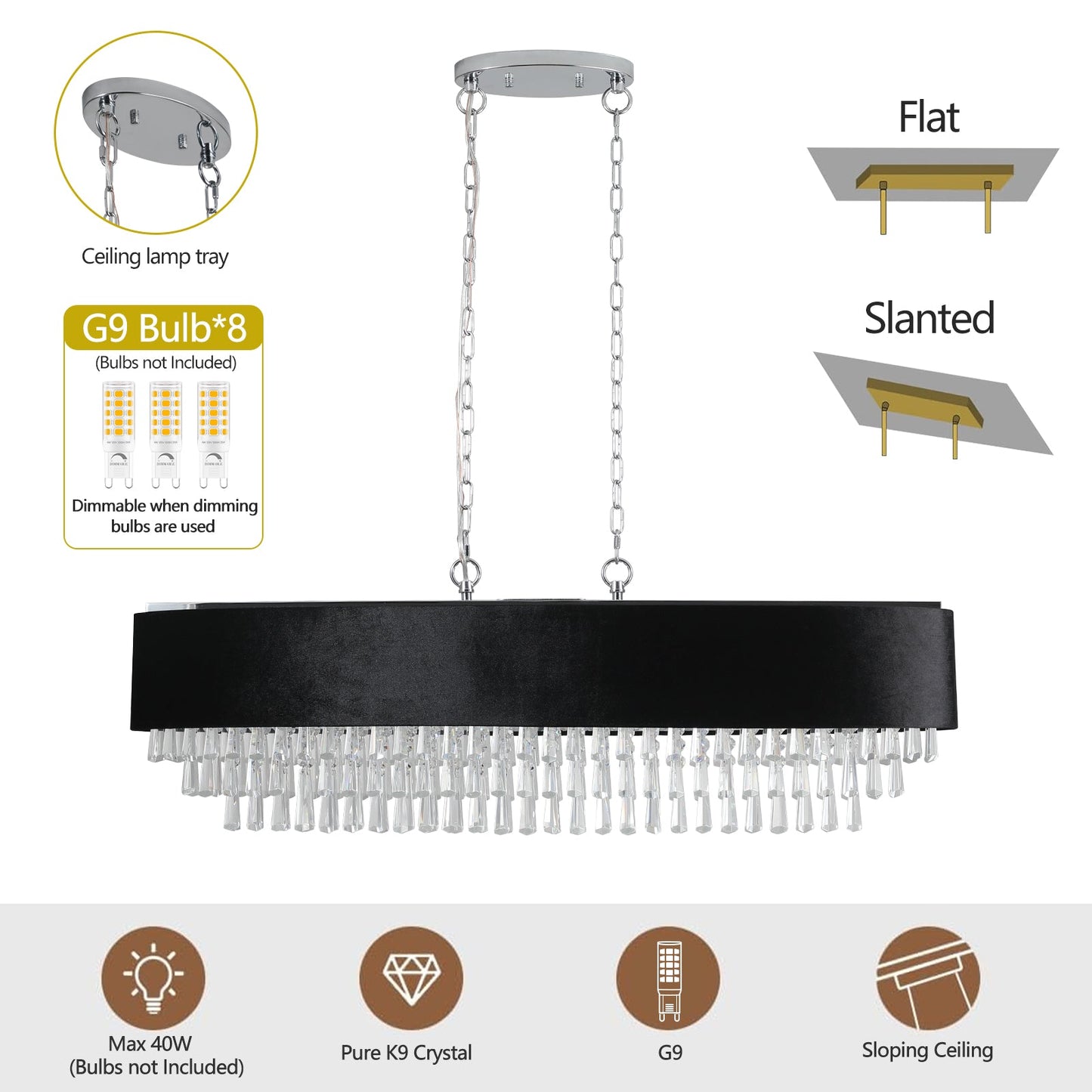 Modern Crystal Chandelier for Living-Room Cristal Lamp Luxury Home Decor Light Fixture - Korvel