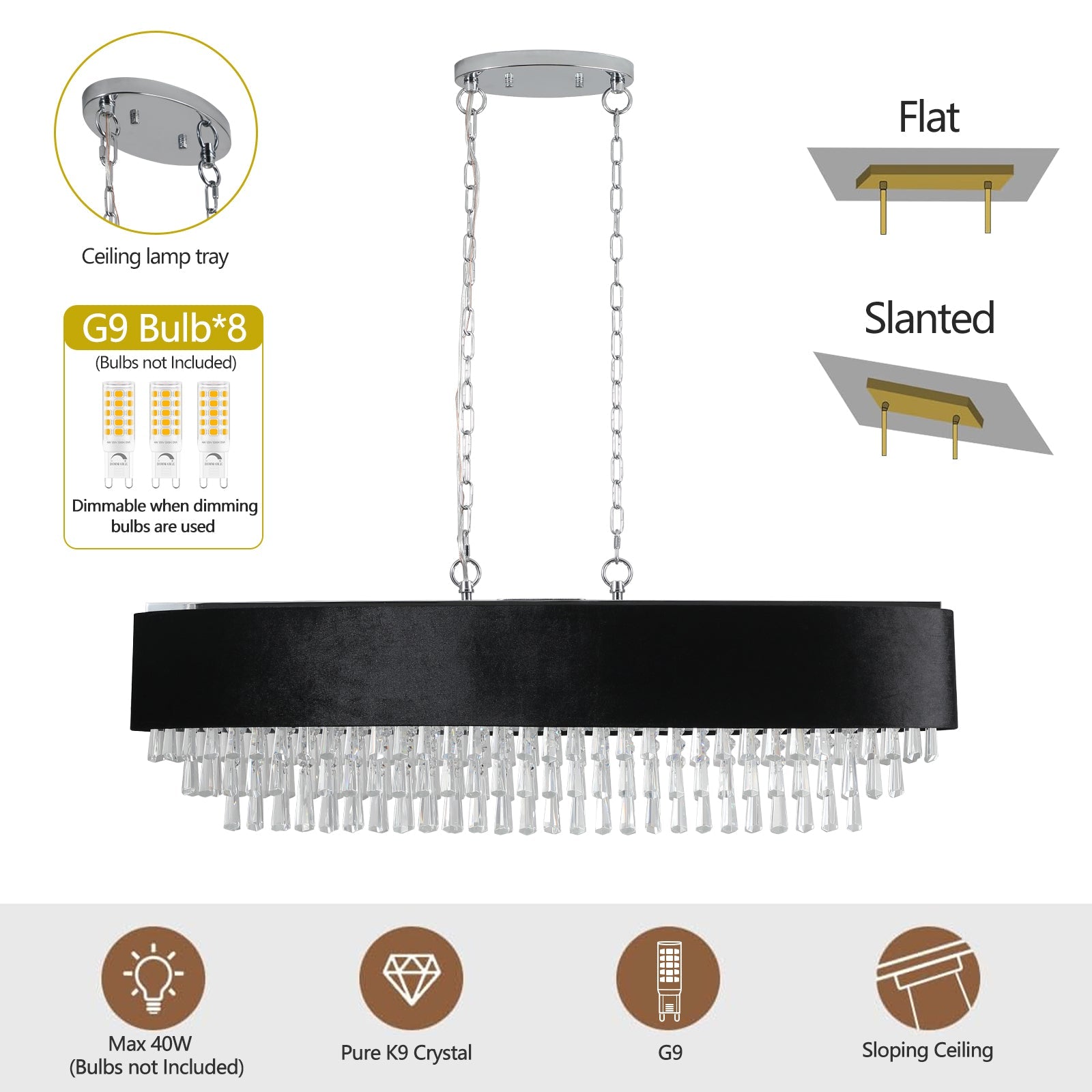 Modern Crystal Chandelier for Living-Room Cristal Lamp Luxury Home Decor Light Fixture - Korvel