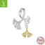 Silver Ginkgo Leaf Pendant - Premium DIY Charm