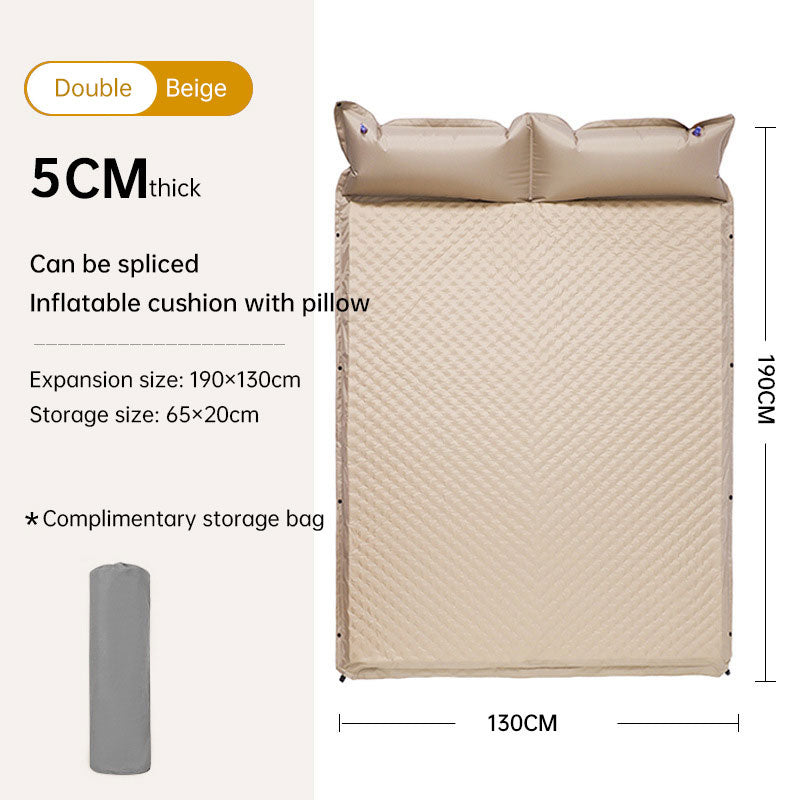 Product camouflage Can Be Spliced Self Inflating Cushion Air Mattress Camping Mat With Pillow - Korvel
