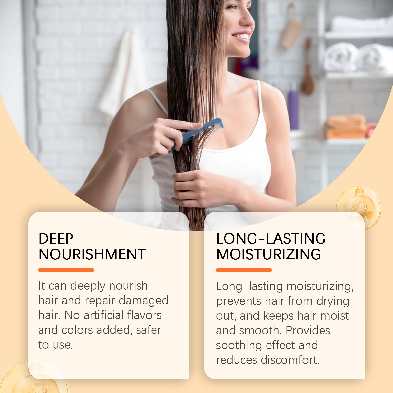 Moisturizing And Repairing Hair Mask Nourishes And Repairs Hair, Smoothing Hair, Alleviating Frizz And Tangling Hair Mask - Korvel