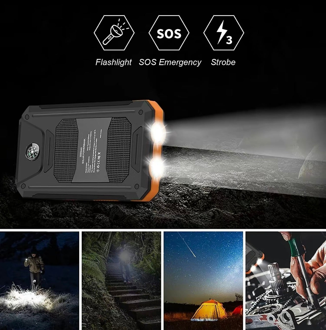 SolarCharge Outdoor Power Bank - Rugged & Reliable