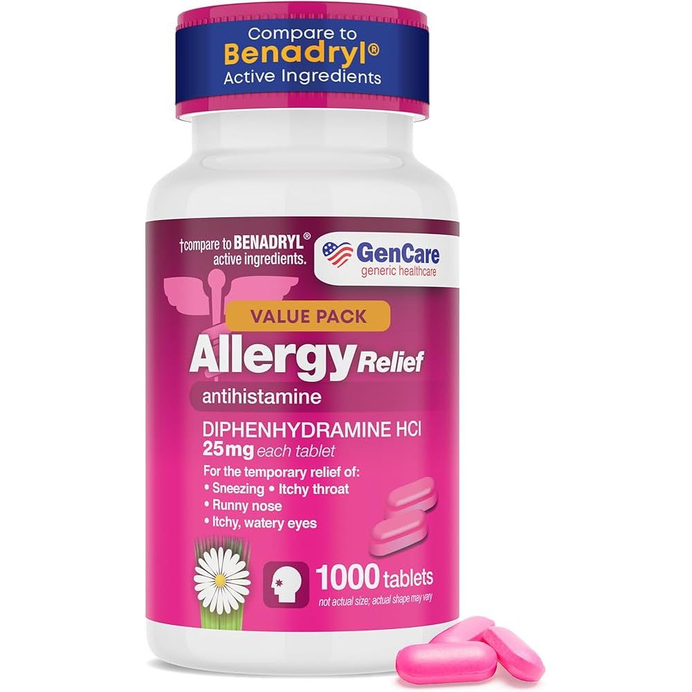 Diphenhydramine HCl 25 mg - 1000 Capsules