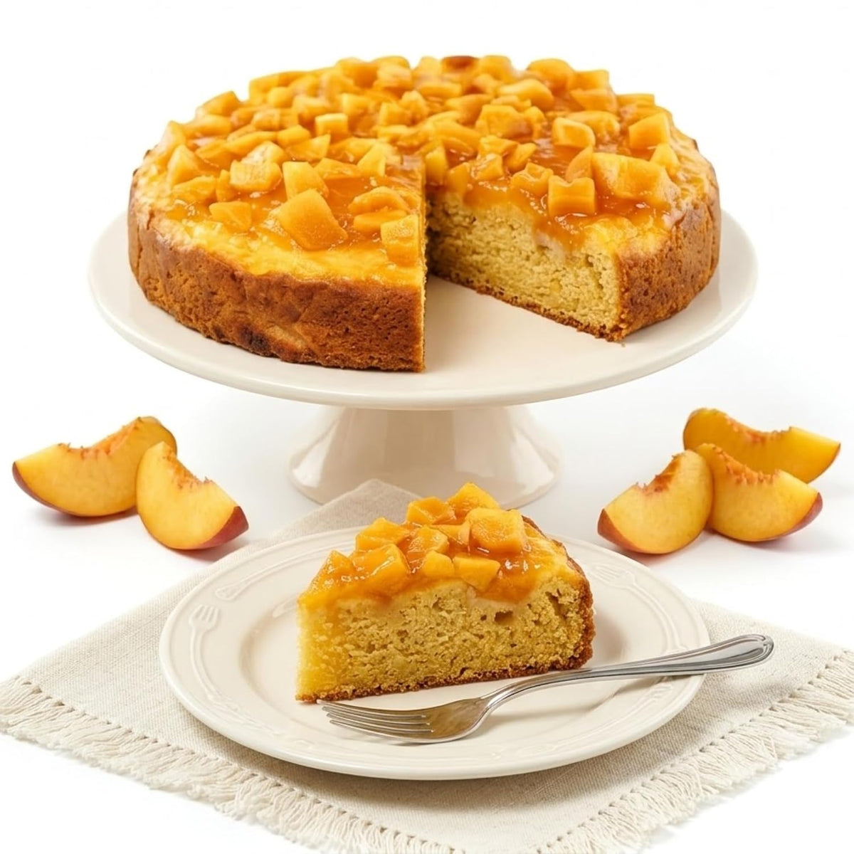 Pastel de Durazno Sin Azúcar Andy Anand de 9" - Postre Delicioso para Diabéticos