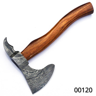 Premium Handmade Damascus Steel Tomahawk - Rosewood Handle - Korvel