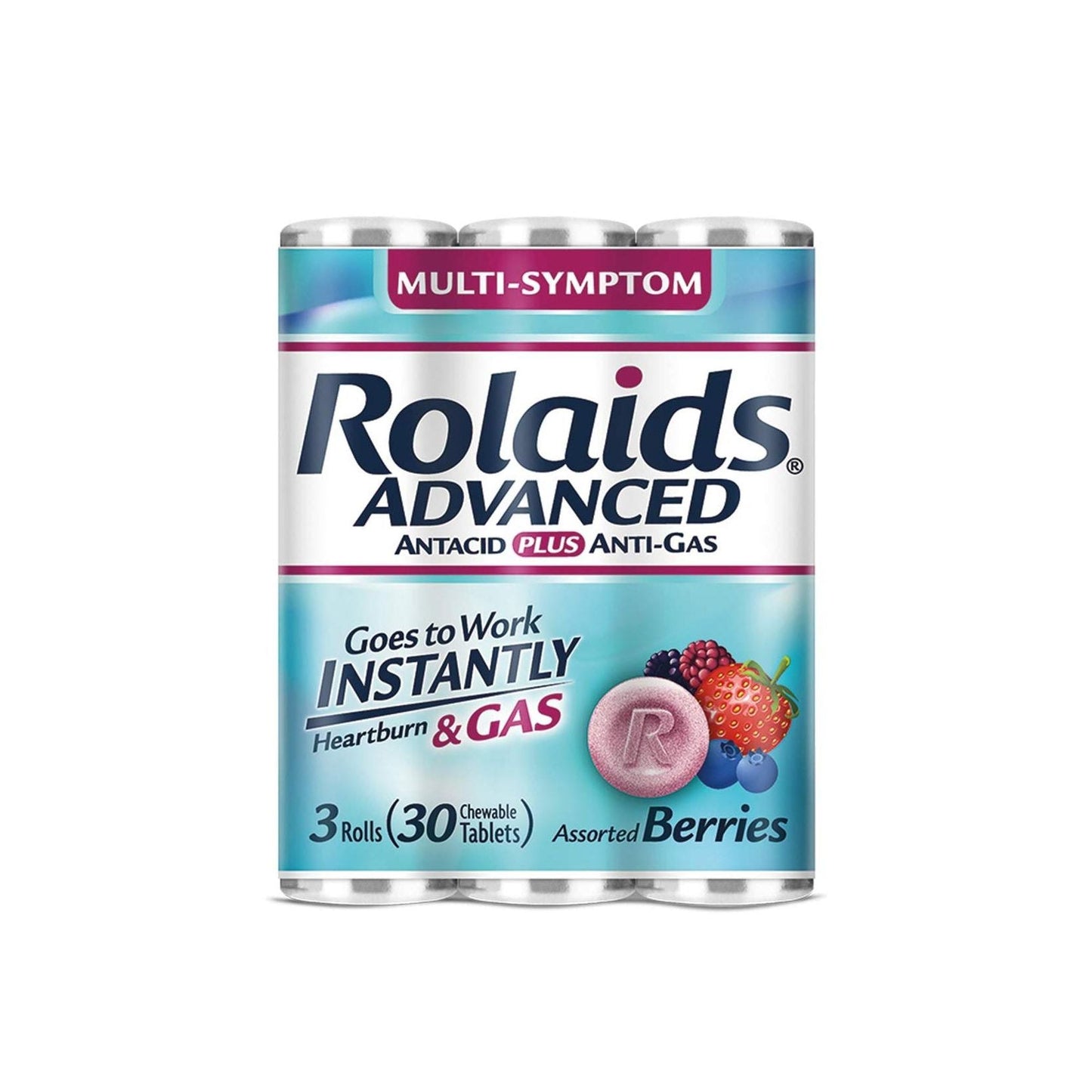 Tabletas masticables Rolaids Advanced Antacid Plus Anti-Gas