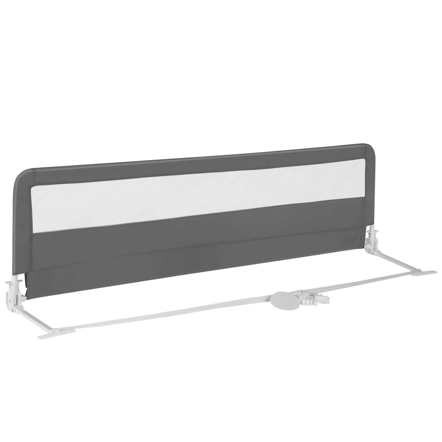 71 Inch Extra Long Swing Down Bed Guardrail - Gray