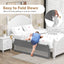 71 Inch Extra Long Swing Down Bed Guardrail - Gray