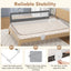 71 Inch Extra Long Swing Down Bed Guardrail - Gray