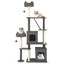 Árbol para gatos de 71 pulgadas de altura con múltiples niveles y postes para rascar - Gris