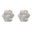 Boucles d'oreilles en diamant floral en cluster en or jaune 14K