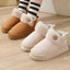 Chaussons en coton à enroulement de cheville - Chaussures épaisses antidérapantes et chaudes