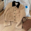 Women's Color-Block Lapel Jacket - Casual Outerwear