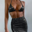 Women's 3 Piece Halter Snake Pattern Bikini Set with Cover Up