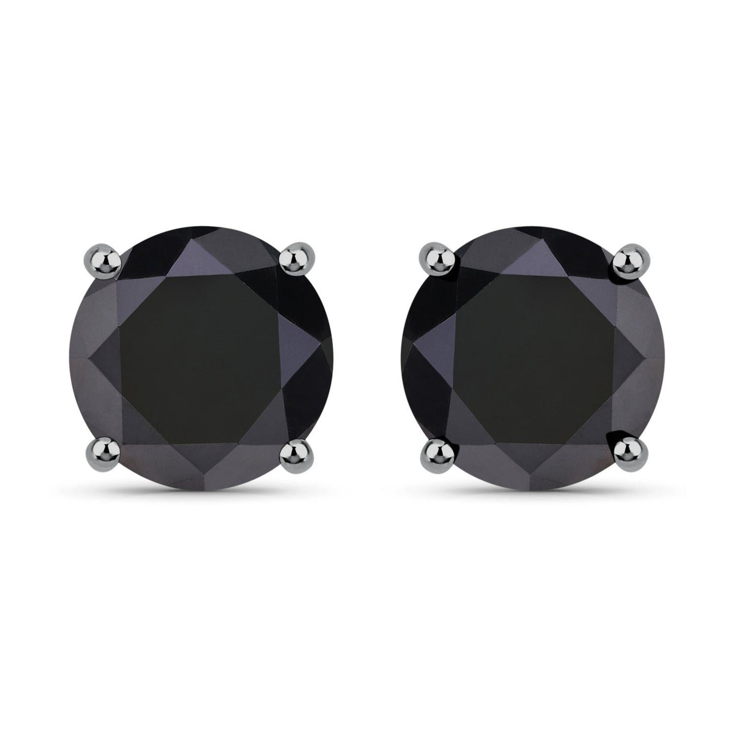 Pendientes de diamante negro genuino de 4.91 quilates en oro blanco de 14K
