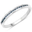 Bague en argent sterling avec diamant bleu véritable de 0,20 carat