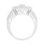 .925 Sterling Silver Round and Baguette Diamond Cathedral Ring - Size 7