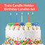 Juego de Soportes para Velas de Tren de Fiesta con Velas de Cumpleaños