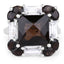 7.43 Carat Smoky Quartz & White Topaz Sterling Silver Ring