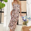 Elegant Watercolor V-Neck Midi Cami Dress for Women