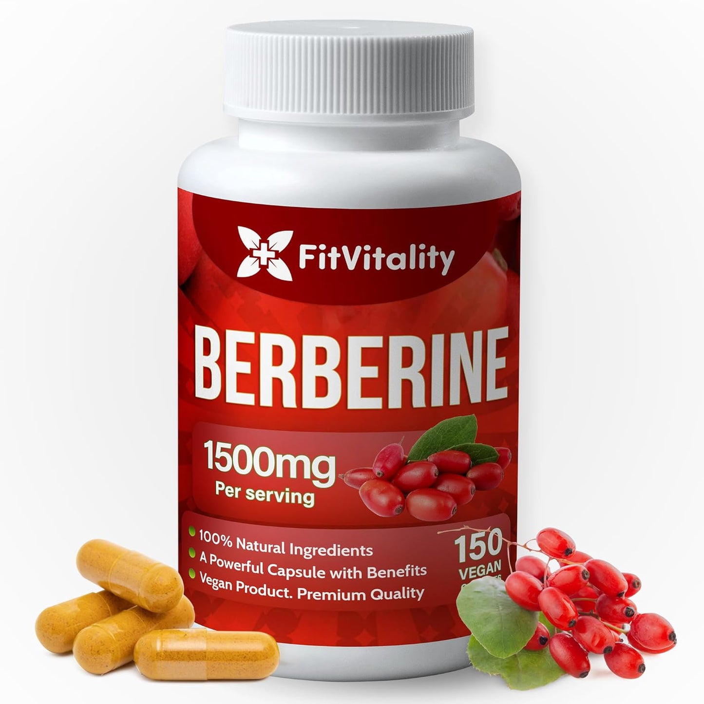 Premium Berberine Supplement - Non-GMO, Gluten-Free
