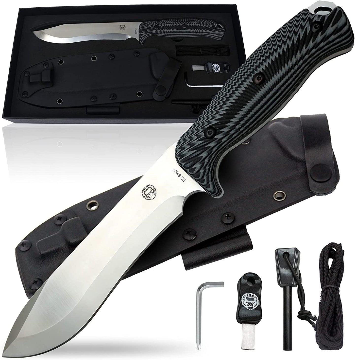 12.32" LAVALINE SURVIVAL KNIFE WITH FIXED 1095 HIGH CARBON STEEL BLADE - Korvel