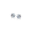 Boucles d'oreilles en zircon cubique blanc facetté de 3 mm en or blanc 14 carats