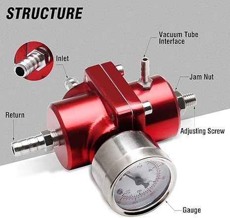 Megan Racing 3:1 Fuel Pressure Regulator Red V2