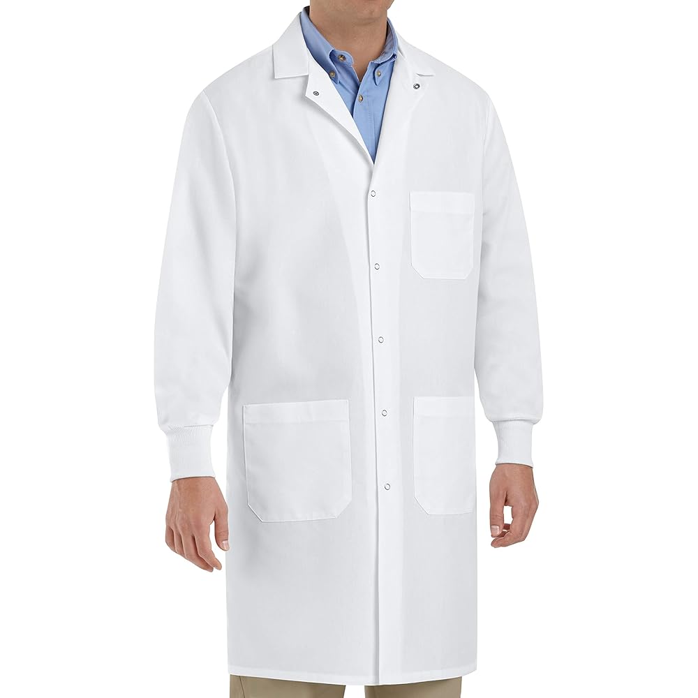 Disposable Lab Coats with Knitted Collar and Cuffs - Medium (10-Pack)