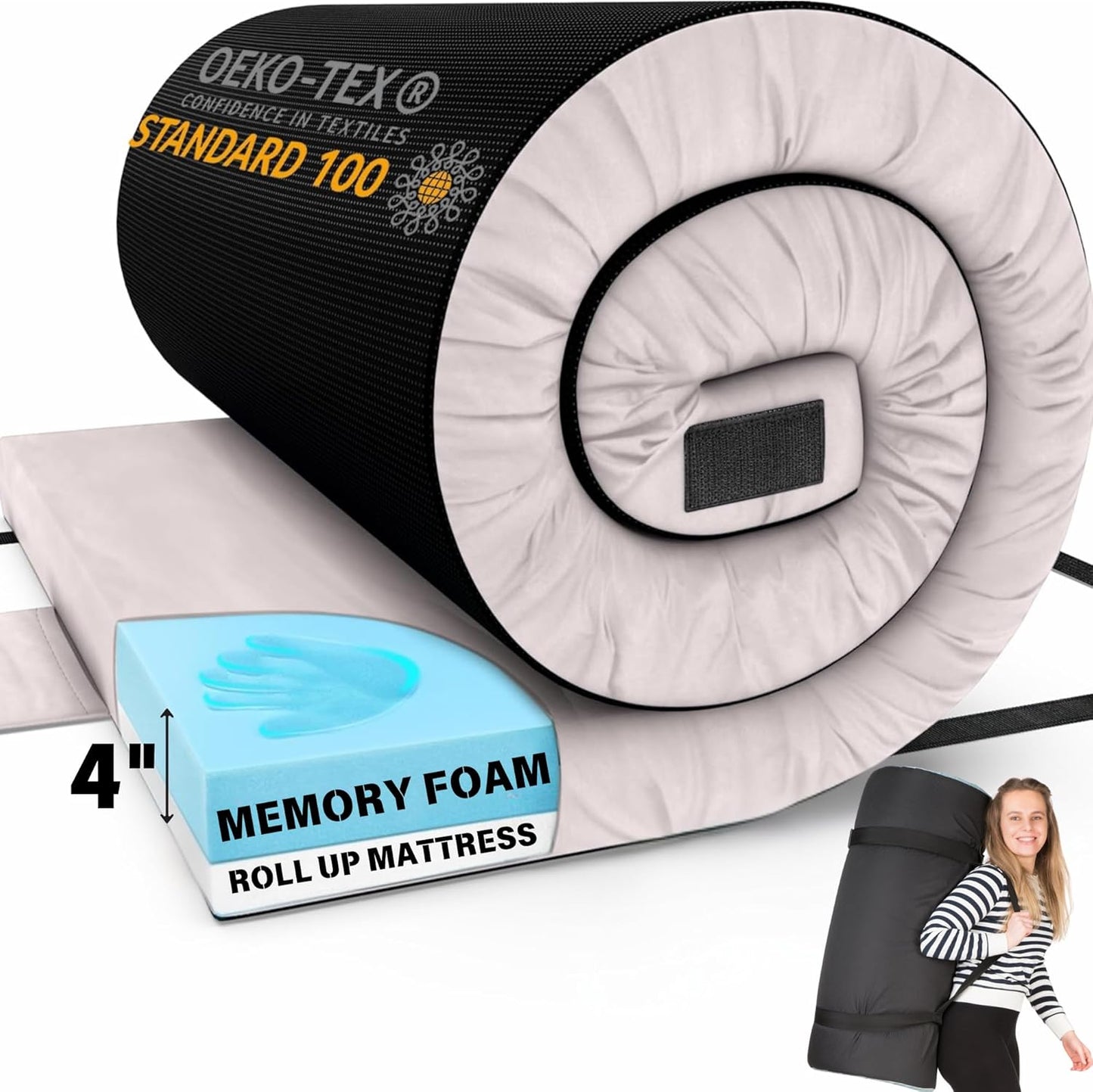 Hazli Ultra Comfort Air-Cell Memory Foam Camping Mattress