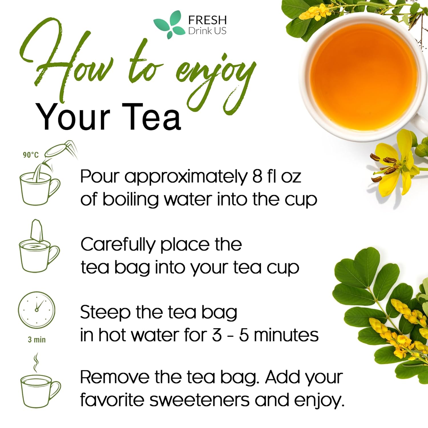 Premium Senna Leaf Tea Bags, 100% Natural & Pure from Senna Leaves. Loose Leaf Senna Herbal Tea, Made with Natural Material Tea Bags, Senna Leaf Tea. No Sugar, No Caffeine, No Gluten, Vegan. - Korvel