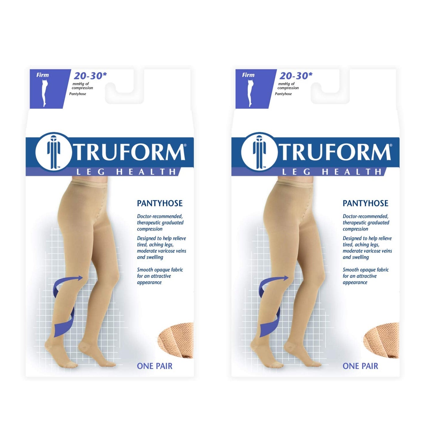 Medias Pantyhose de Compresión Firme Truform 1756 - Negro, Grande