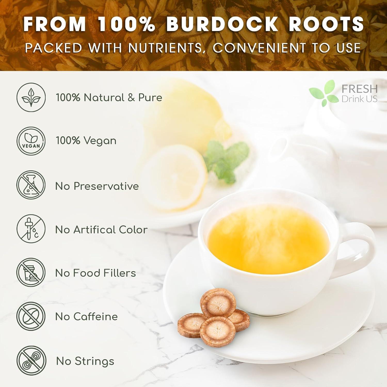 Burdock Root Powder,  Burdock Root Extract, 100% Natural & Pure from Burdock Root, Burdock Root Herbal Tea, No Additives, No Caffeine, Vegan - Korvel