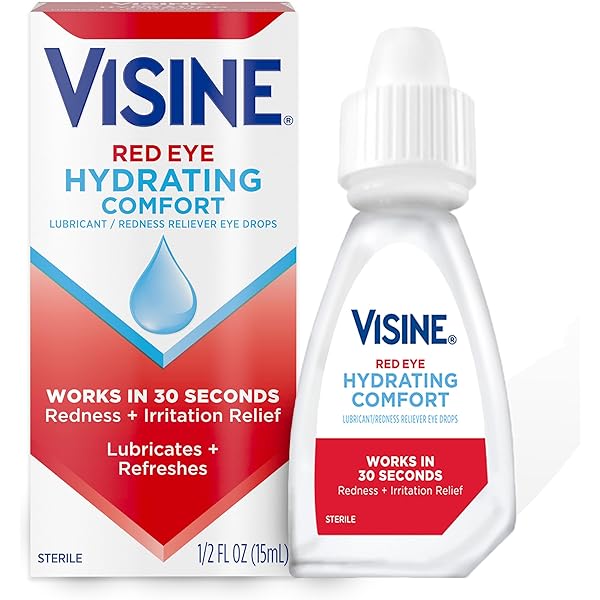 Gouttes oculaires Visine pour les yeux rouges, confort hydratant 15 ml