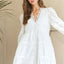 Robe Babydoll à Col V en Dentelle Détail et Œillets à Volants