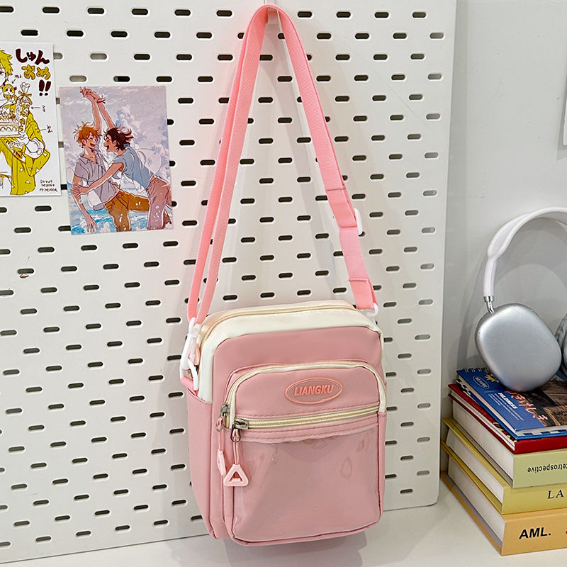 Stylish Contrast Color Crossbody Bag for Students