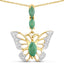 0.72 Carat Genuine Emerald & White Zircon Pendant in Sterling Silver