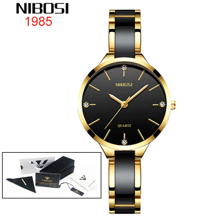 NIBOSI Luxury Ceramic Bracelet Watches Ladies Creative Quartz Watch For Women Female Clock Relogio Feminino Montre Femme 2330 - Korvel