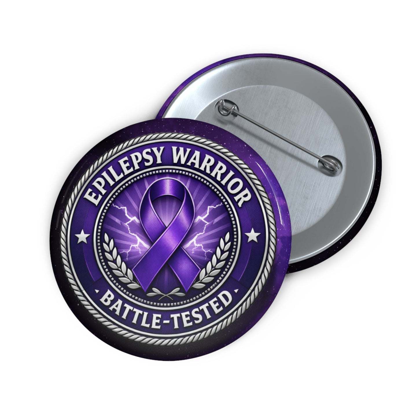 Botón de Pinback Guerrero de Epilepsia - Diseño a Prueba de Batallas