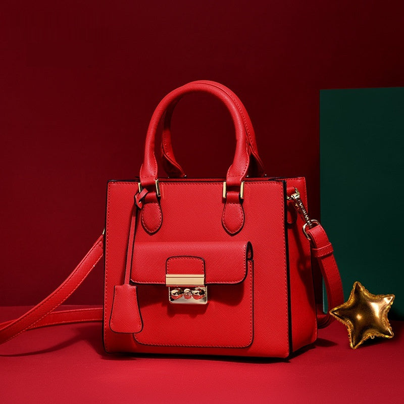 Women's Urban Minimalist Crossbody Handbag in Chinese Red
