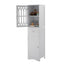 Elegant Tall Bathroom Cabinet with Adjustable Shelf - White