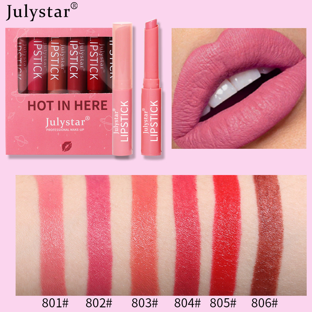 Velvet Foggy Lipstick Cover Box Matte Color Fast Candy Lipstick - Korvel