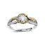 14K Two-Toned Gold Diamond Split Shank Engagement Ring - Size 7