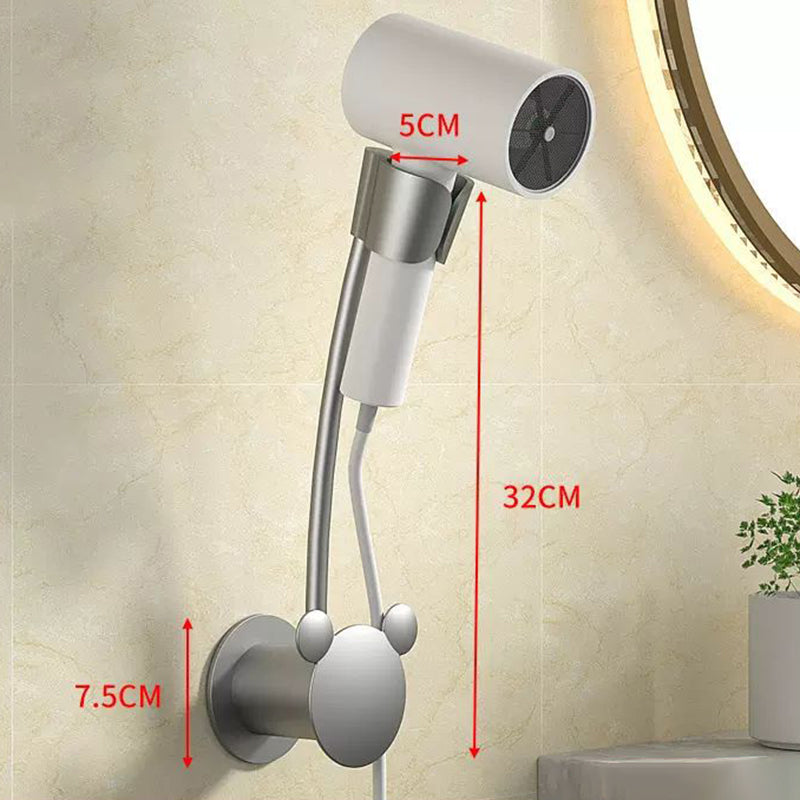 Punch-Free Wall-Mounted Hair Dryer Rack