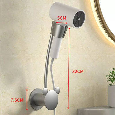 Punch-Free Wall-Mounted Hair Dryer Rack