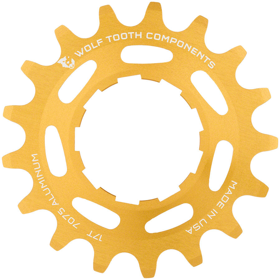 Cog en aluminium à vitesse unique Wolf Tooth - 17t Or