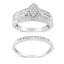 Conjunto de Anillo de Compromiso de Diamantes de Plata Esterlina .925 1/2 Cttw - Talla 7
