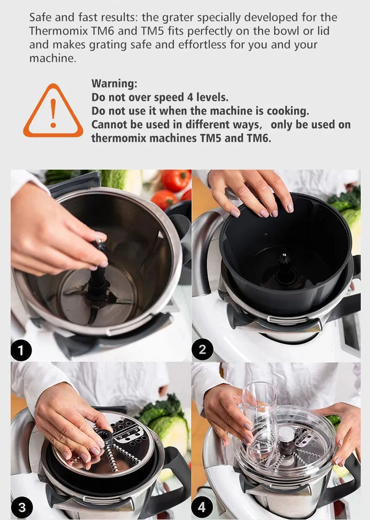 Food Cutter For Thermomix TM5 TM6  Chopper Vegetable Peeler Cooking Masher Slicing Shredding Multifunctional Fine Peeler Set - Korvel