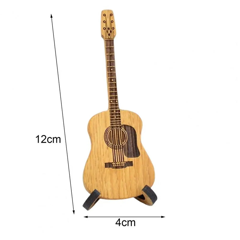 Wooden Acoustic Guitar Pick Box with Stand Smooth Edge Burr-Free Portable Handcrafted Guitar Picks Storage Container - Korvel